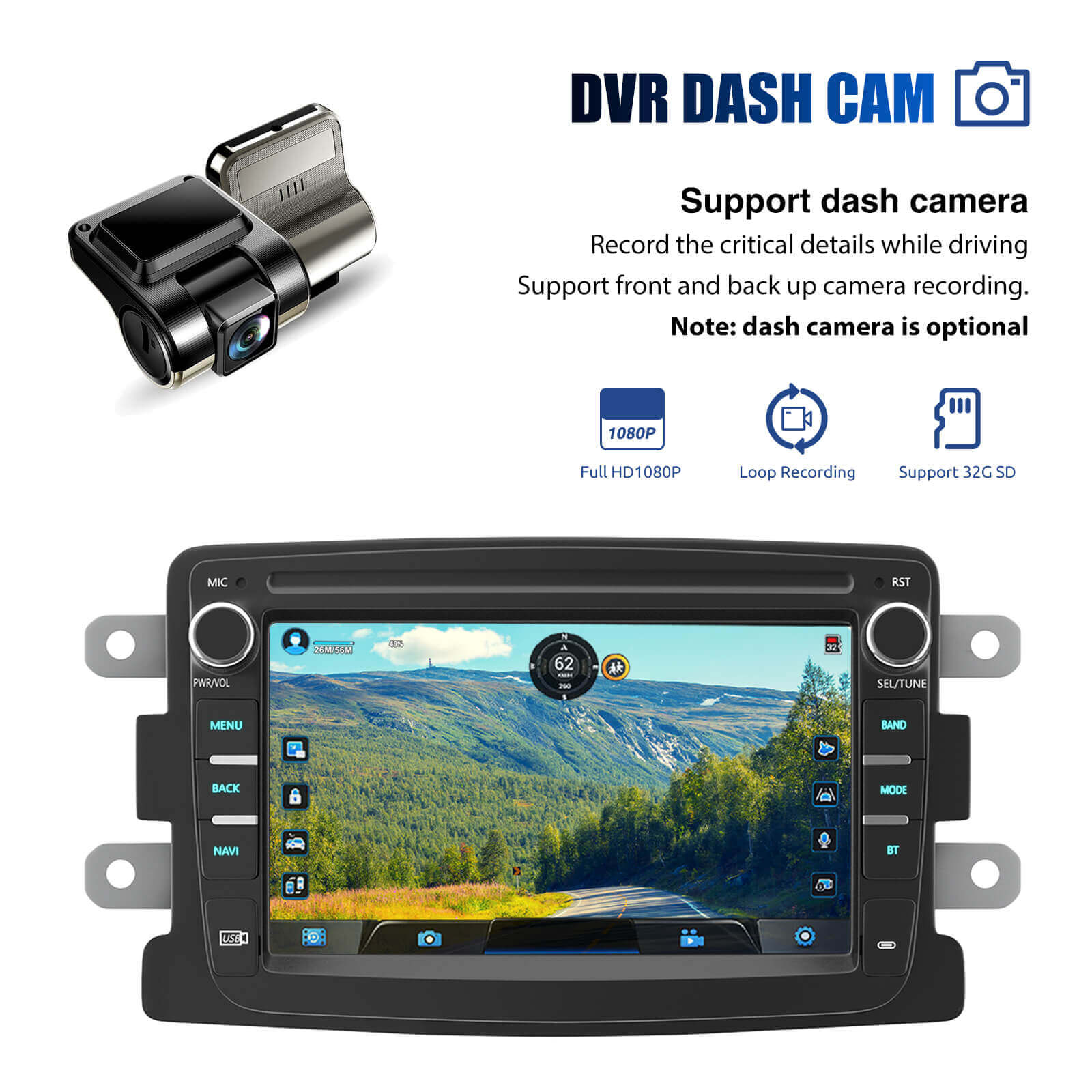 ESSGOO AR7001 7 Zoll Autoradio Android 15 für Renault Dacia