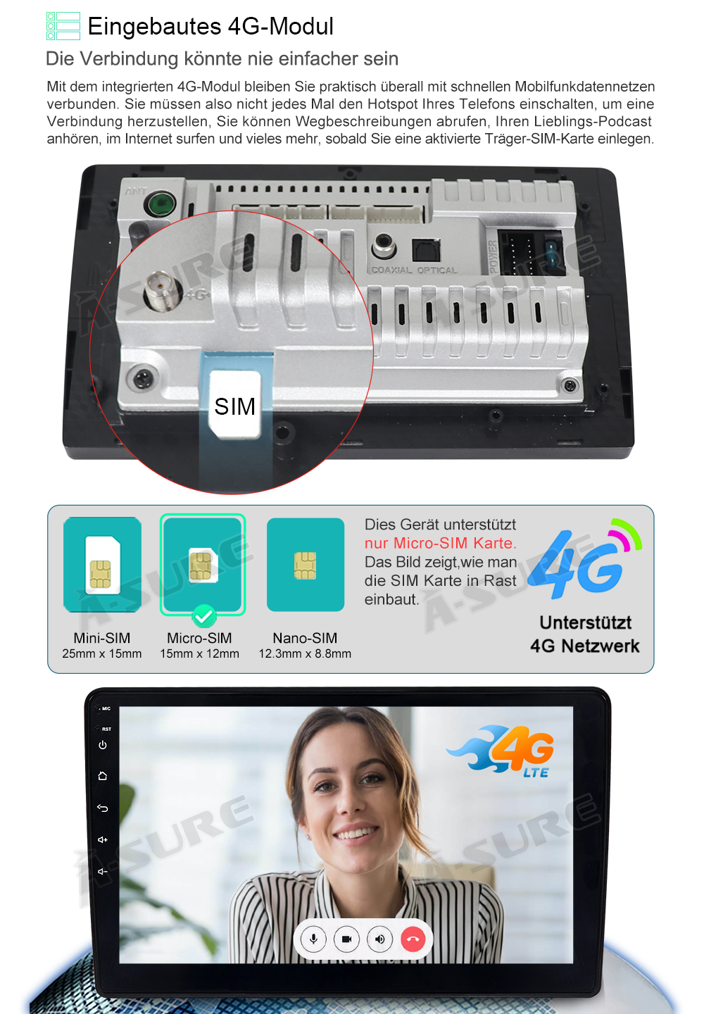 A-Sure GPS 10,1 Zoll Android 10 Autoradio Skoda Octavia 6+128GB
