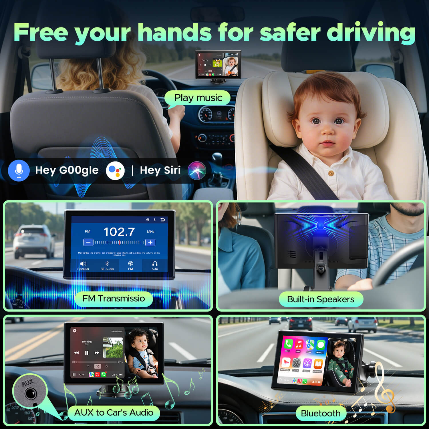 LAMTTO Carplay RC27 7 Zoll Babykamera Display
