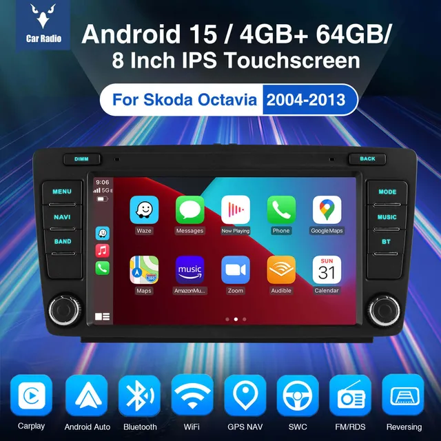 ESSGOO Car Stereo AR8001 8 Zoll Autoradio Octavia Android