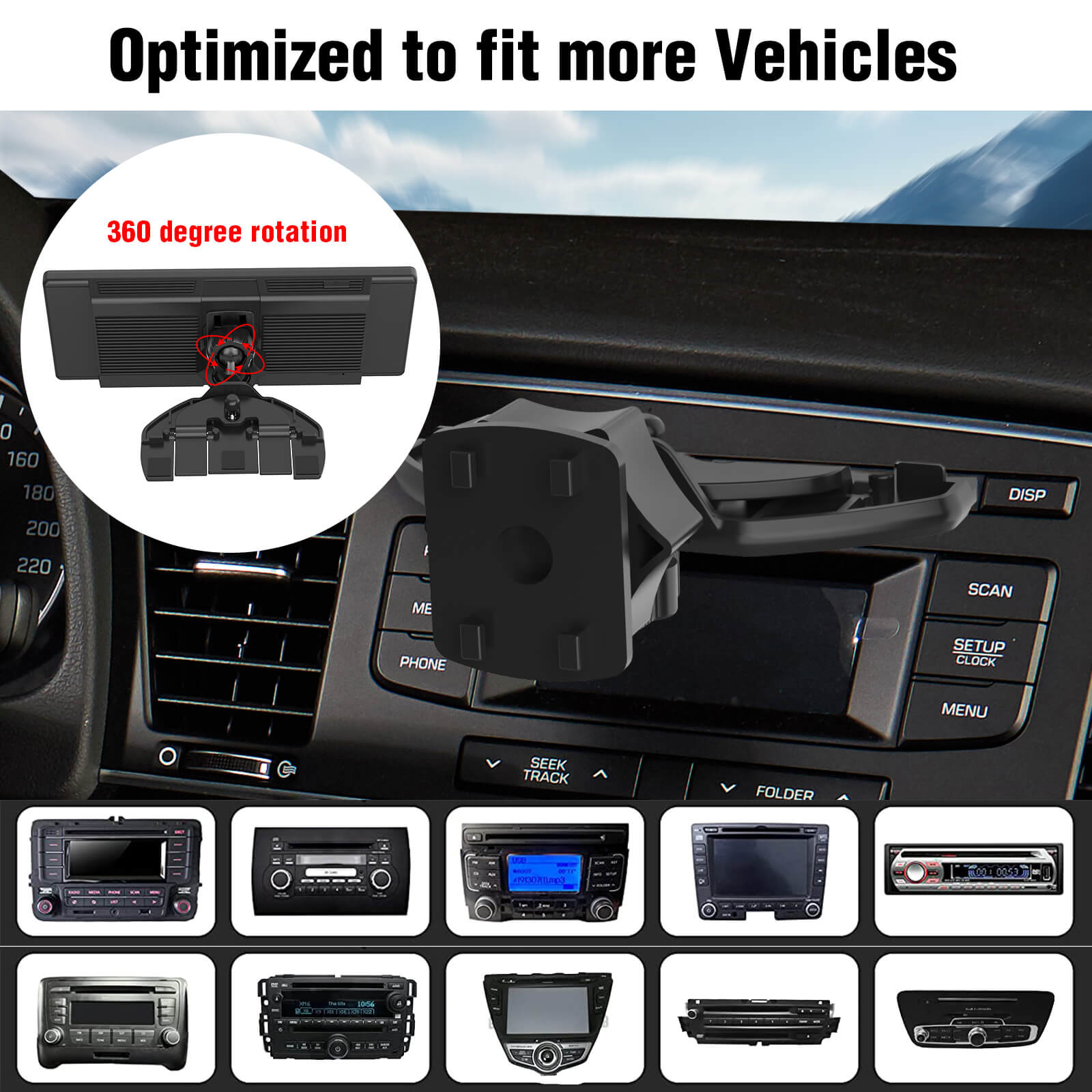 Carpuride CD-Halterung Metall Display-Halterung Auto