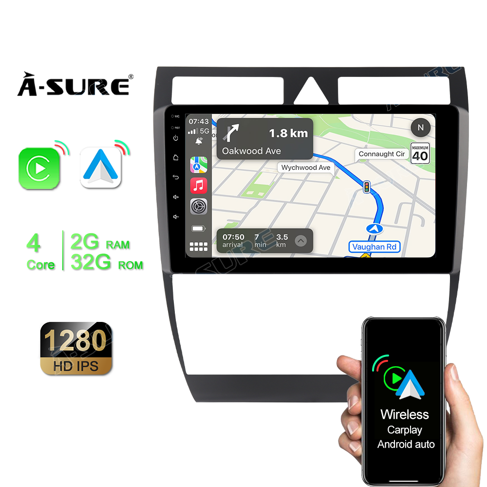 A-Sure GPS Autoradio Audi A6 C5 1997-2004 Android DSP CarPlay