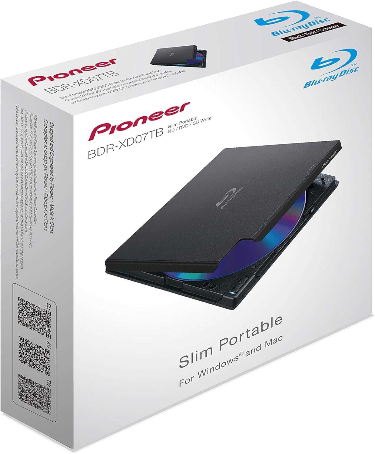 Pioneer BDR-XD07TB Slim Blu-ray Brenner USB 3.0 Schwarz
