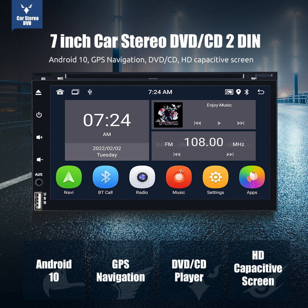 ESSGOO Car Stereo Android 10 Doppel-DIN Autoradio DAB+ DVD