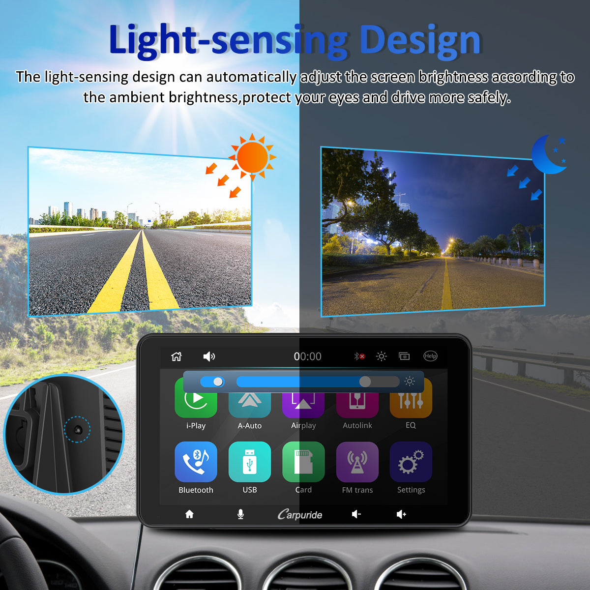 Carpuride W708 Car Smart Stereo Carplay-Display 7 Zoll Lenkradsteuerung