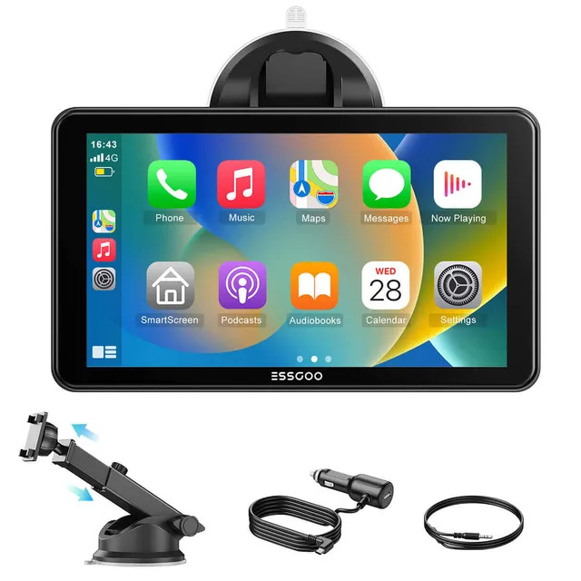 ESSGOO Portable CarPlay 743CP 7 Zoll CarPlay-Display Wireless