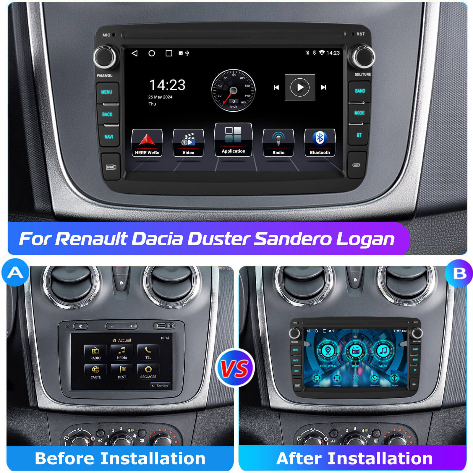 ESSGOO Car Stereo AR7001 7 Zoll Android Autoradio Renault Dacia