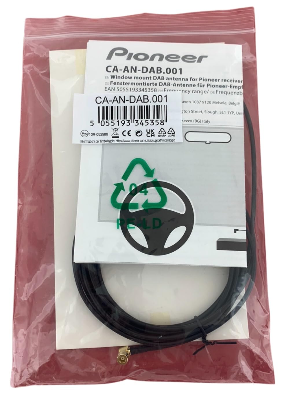 Pioneer CA-AN-DAB.001 DEH DAB+ Auto-Antenne Kfz Scheibenantenne
