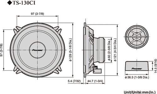 Pioneer TS-130CI 13 cm Autolautsprecher Set 130W mit Gitter
