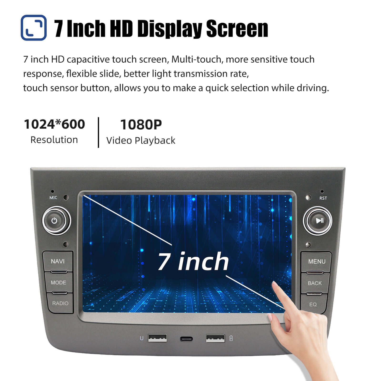 ESSGOO Car Stereo AR7005 Autoradio 7 Zoll für Alfa Mito