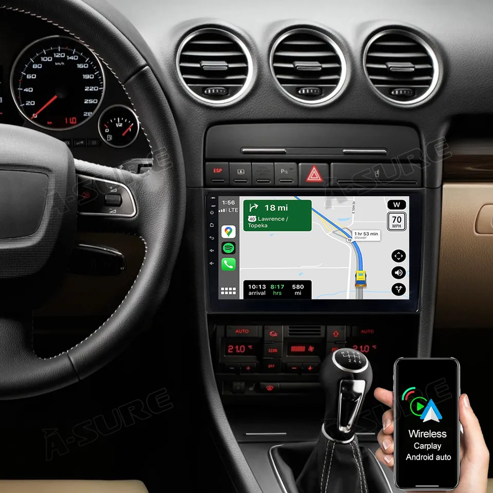 A-Sure Audi A4 9 Zoll Autoradio 2GB+32GB CarPlay DSP Navi
