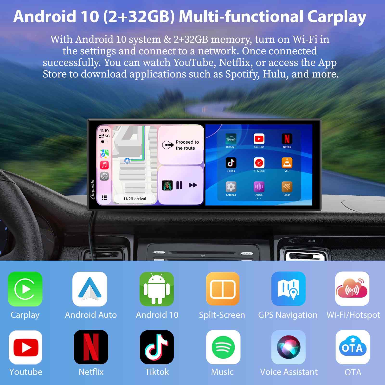 Carpuride Car Smart Stereo W125P Autoradio 11,26 Zoll Android