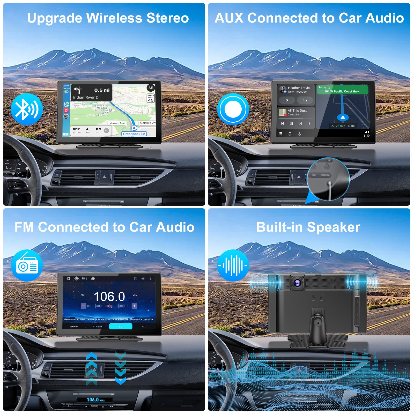 ESSGOO Dash Cam CarPlay E52 9 Zoll Display mit 4K Dashcam