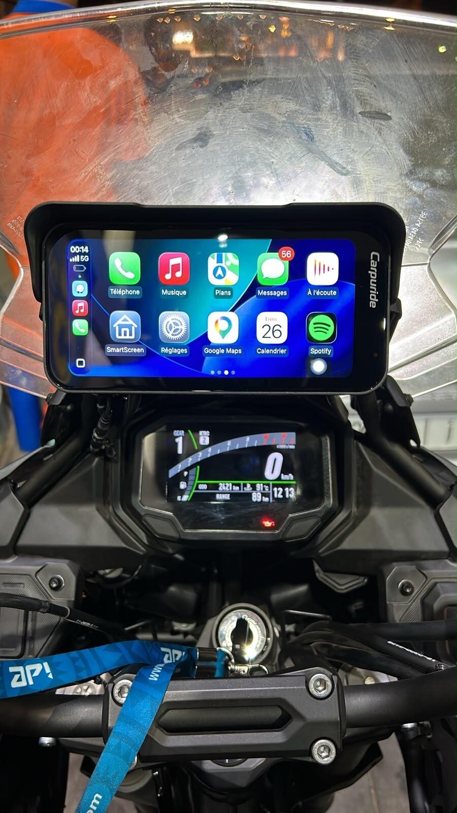 Carpuride W603D Motorrad CarPlay-Display 6,3Zoll Dual-Dashcam