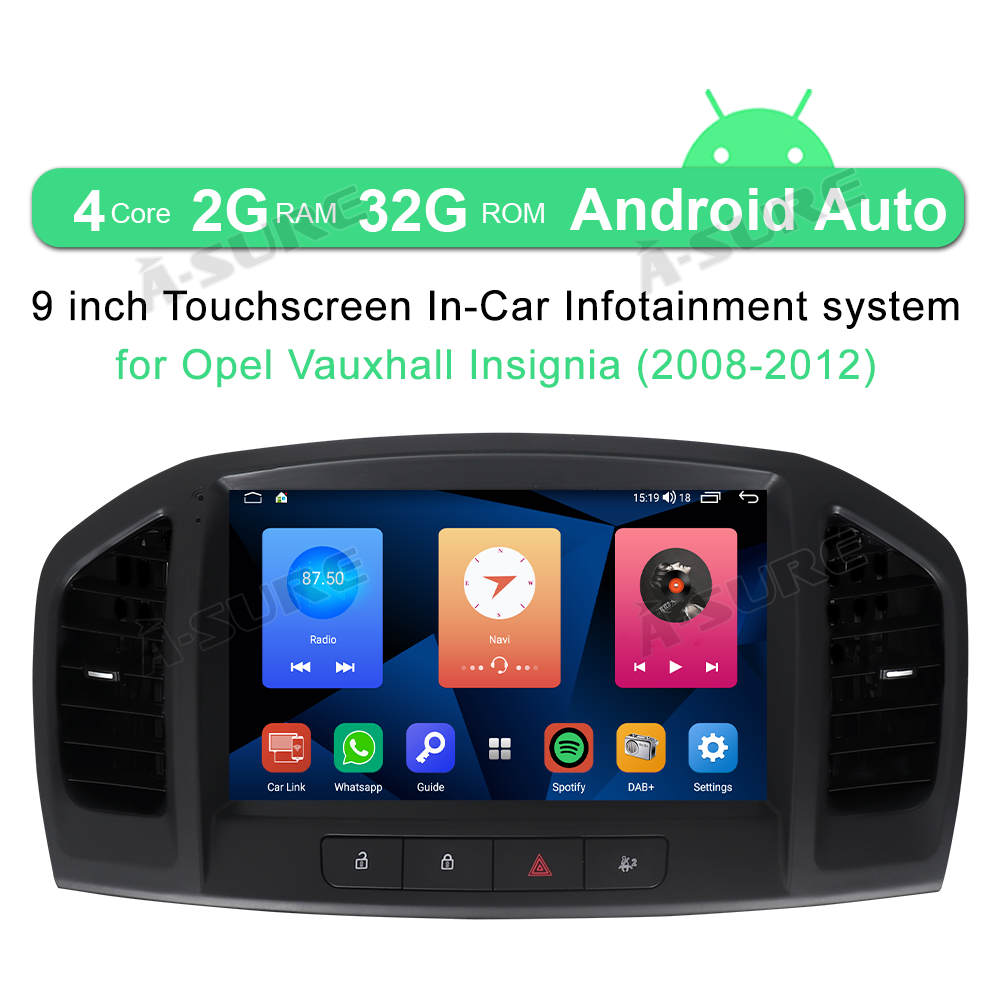 A-Sure GPS Autoradio Opel Insignia 9 Zoll 2+32GB CarPlay