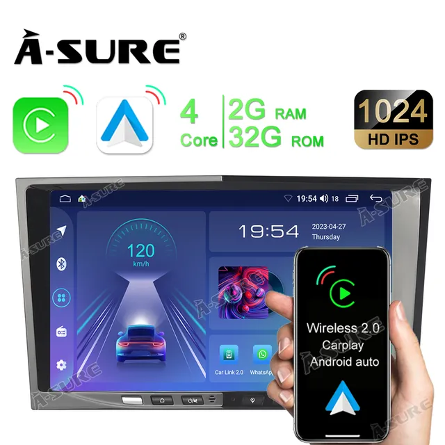 A-Sure GPS Autoradio Opel Astra H 8 Zoll 2+32GB CarPlay
