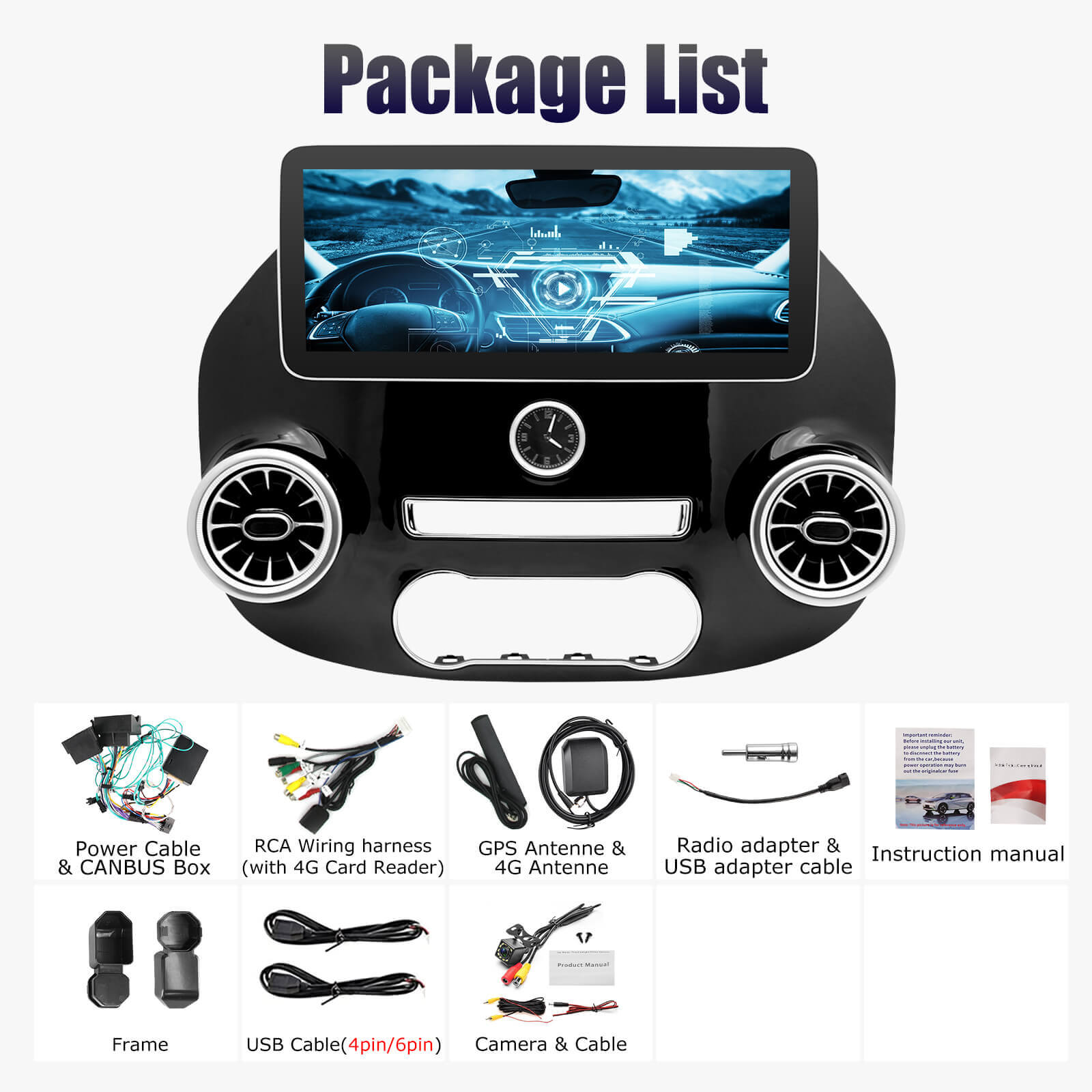 ESSGOO Car Stereo Benz Vito W447 Autoradio 12,3 Zoll IPS