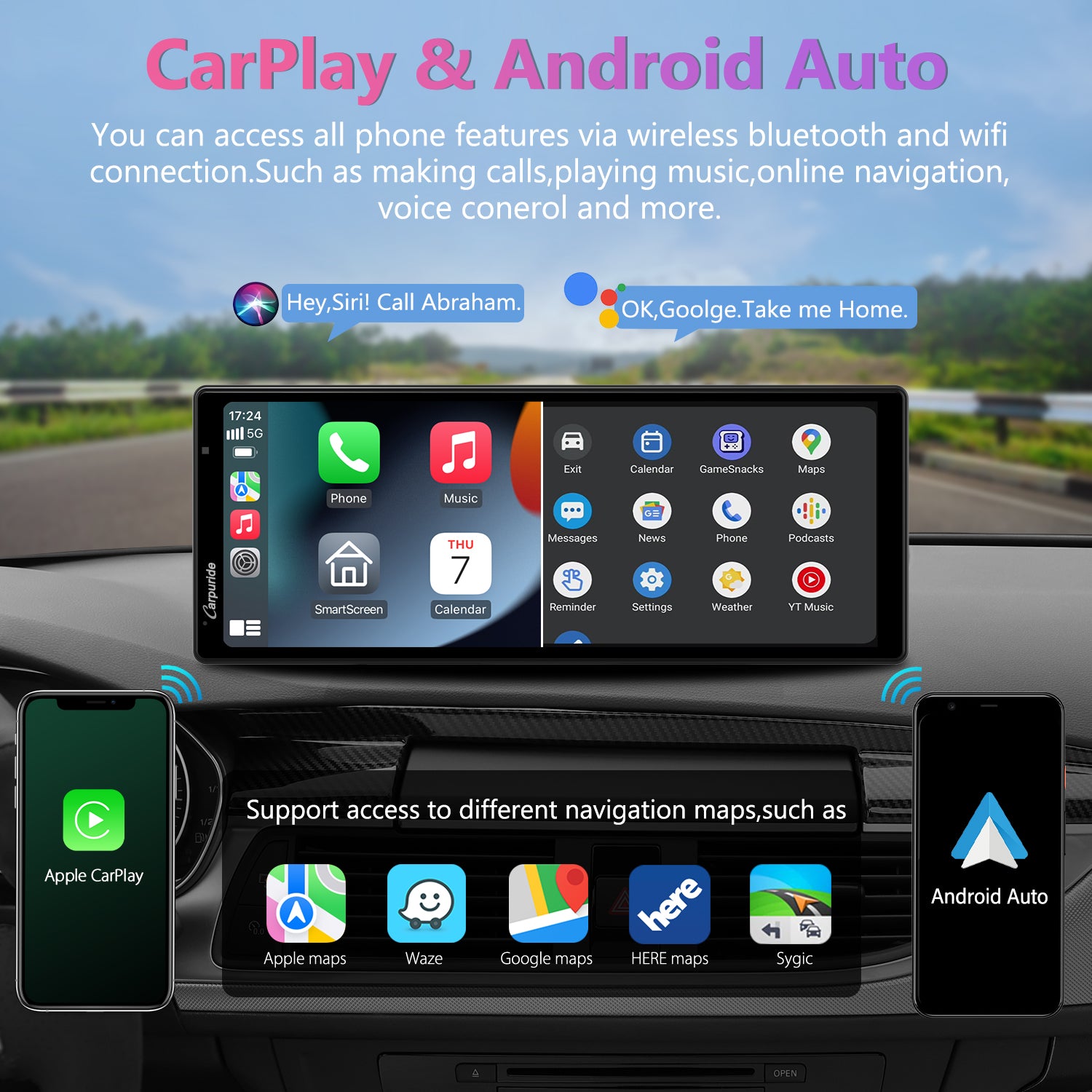 Carpuride W903 9,3 Zoll CarPlay Display Dual Dashcam DVR FM AUX