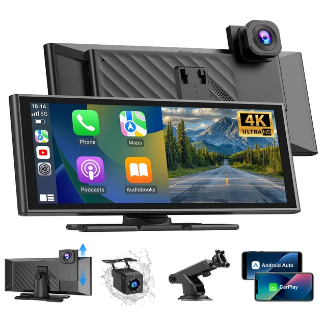 ESSGOO Dash Cam CarPlay E64 Display 10,26 Zoll 4K Kamera