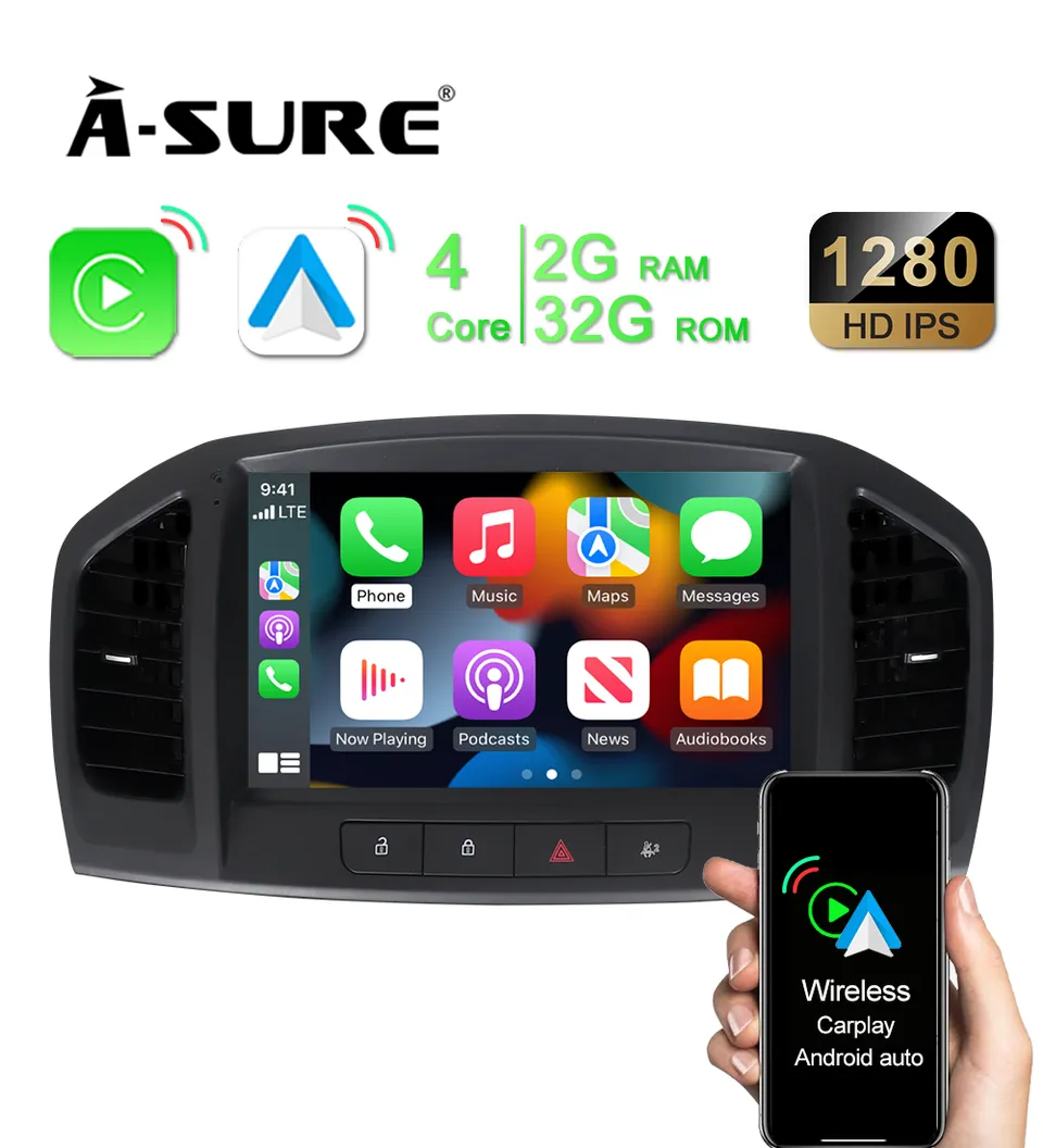 A-Sure GPS Autoradio Opel Insignia 9 Zoll 2+32GB CarPlay