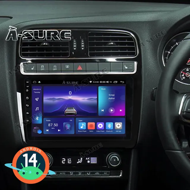 A-Sure GPS Autoradio für VW Polo V 6C 9 Zoll 2+64GB CarPlay
