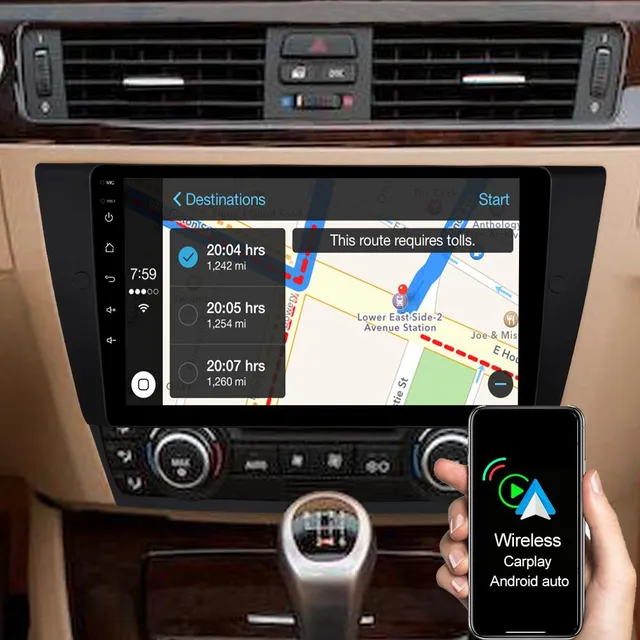 A-Sure Autoradio BMW 3er E90 E91 64GB 4G-LTE CarPlay Navi