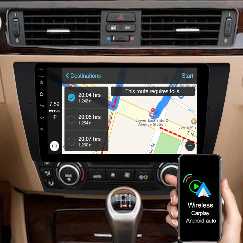 A-Sure Autoradio BMW 3er E90 E91 64GB 4G-LTE CarPlay Navi