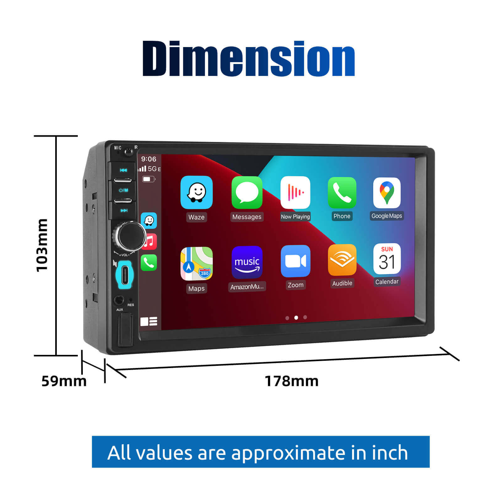 ESSGOO Car Stereo MP5 7018B 2-DIN Autoradio 7 Zoll Touchscreen