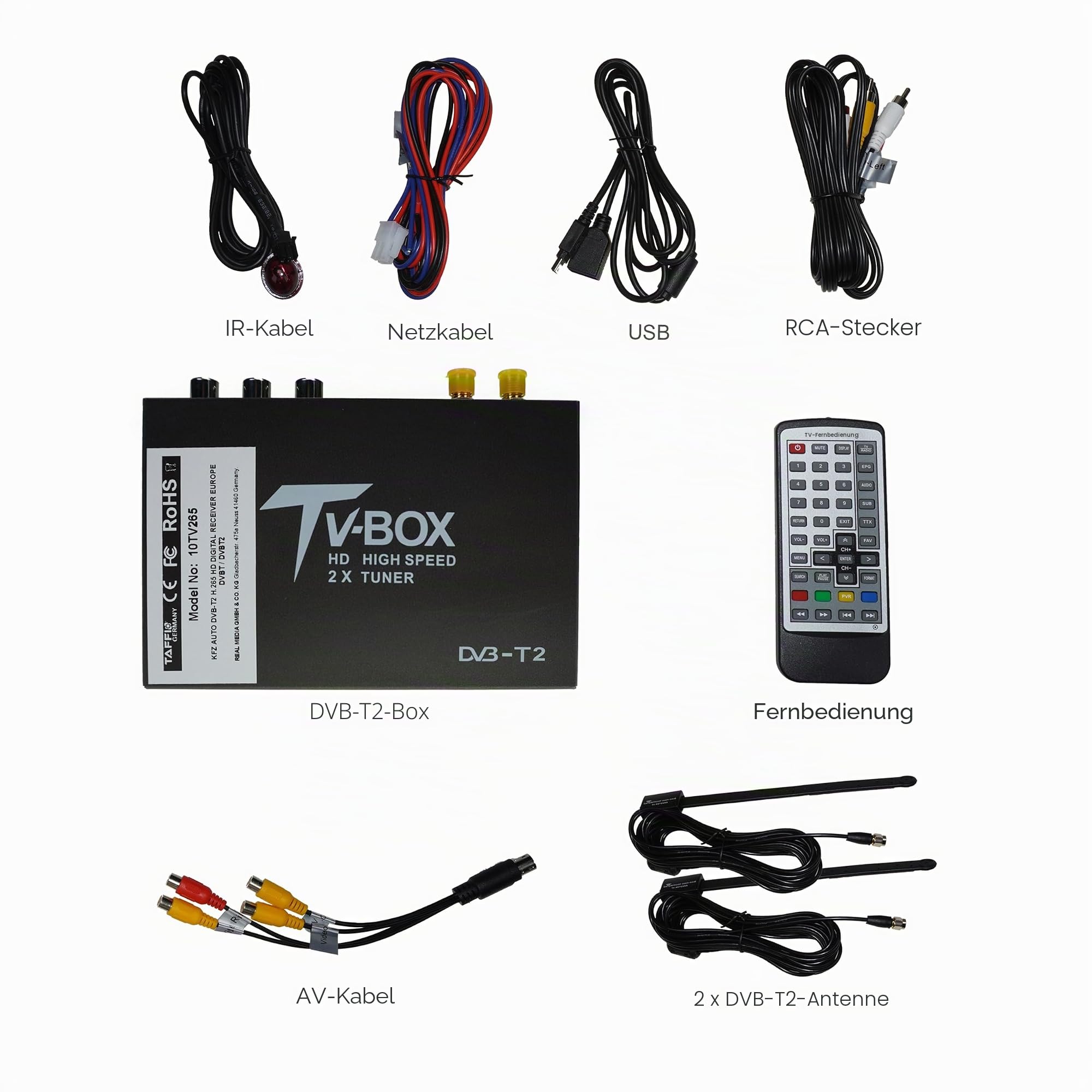 Taffio DVB-T Receiver Auto DVB-T2 H.265 universal 240 km/h