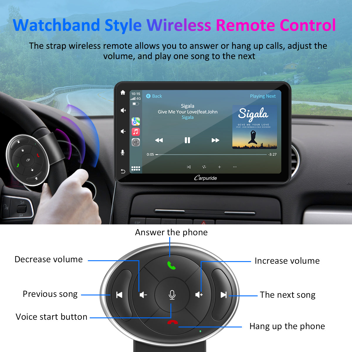 Carpuride Car Smart Stereo W707 Autoradio 7 Zoll Lenkradsteuerung