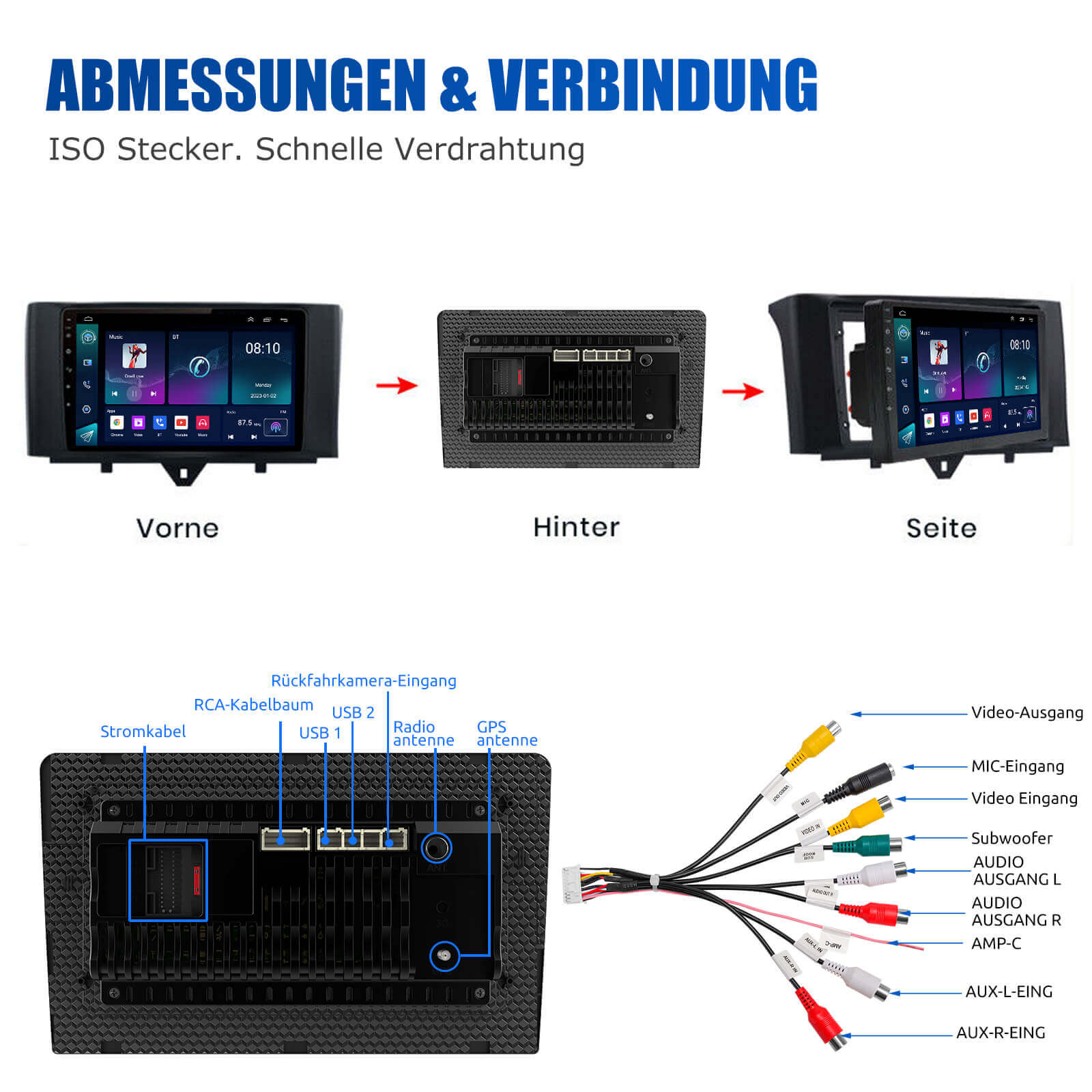 ESSGOO Car Stereo Autoradio Mercedes-Benz 2011-2014 10 Zoll