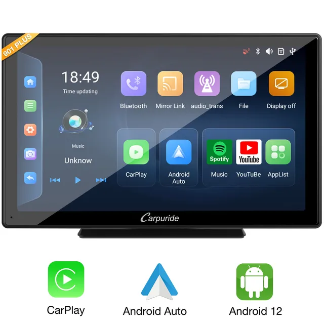 Carpuride Car Smart Stereo W901 Plus CarPlay-Display 9 Zoll