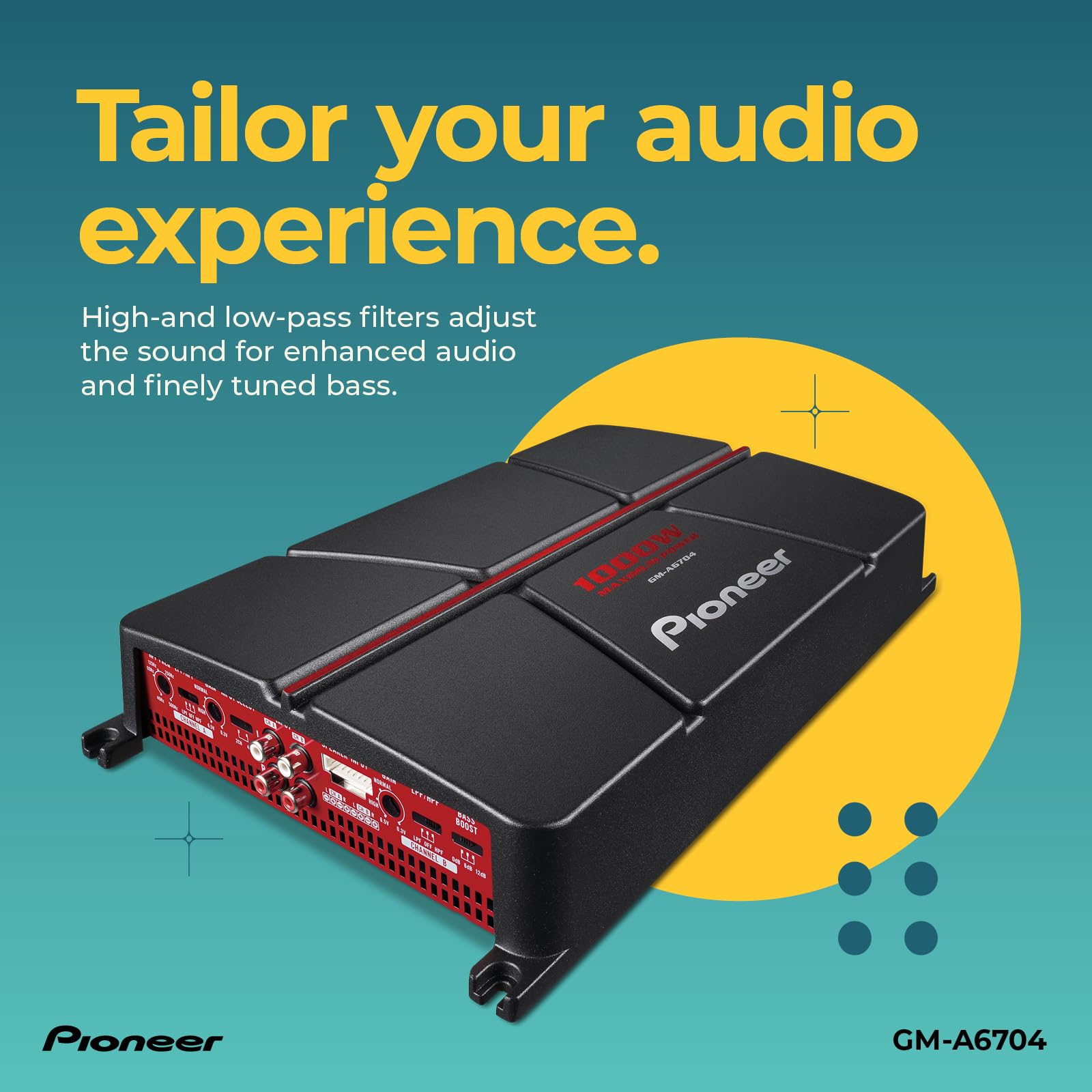 Pioneer GM-A6704 Auto-Verstärker 4-Kanal 1000W Bass-Boost