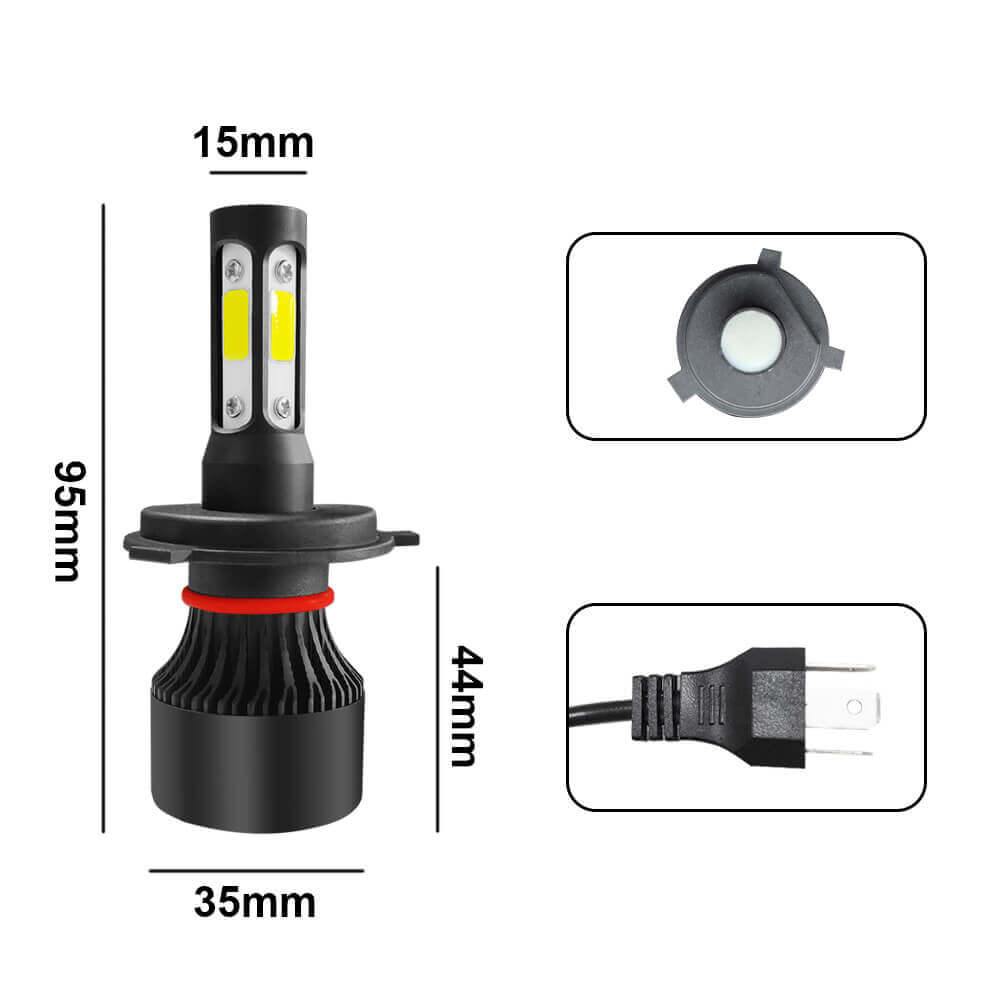 ESSGOO Auto Head Light S2 LED-Scheinwerfer H4 6000K 60W Canbus