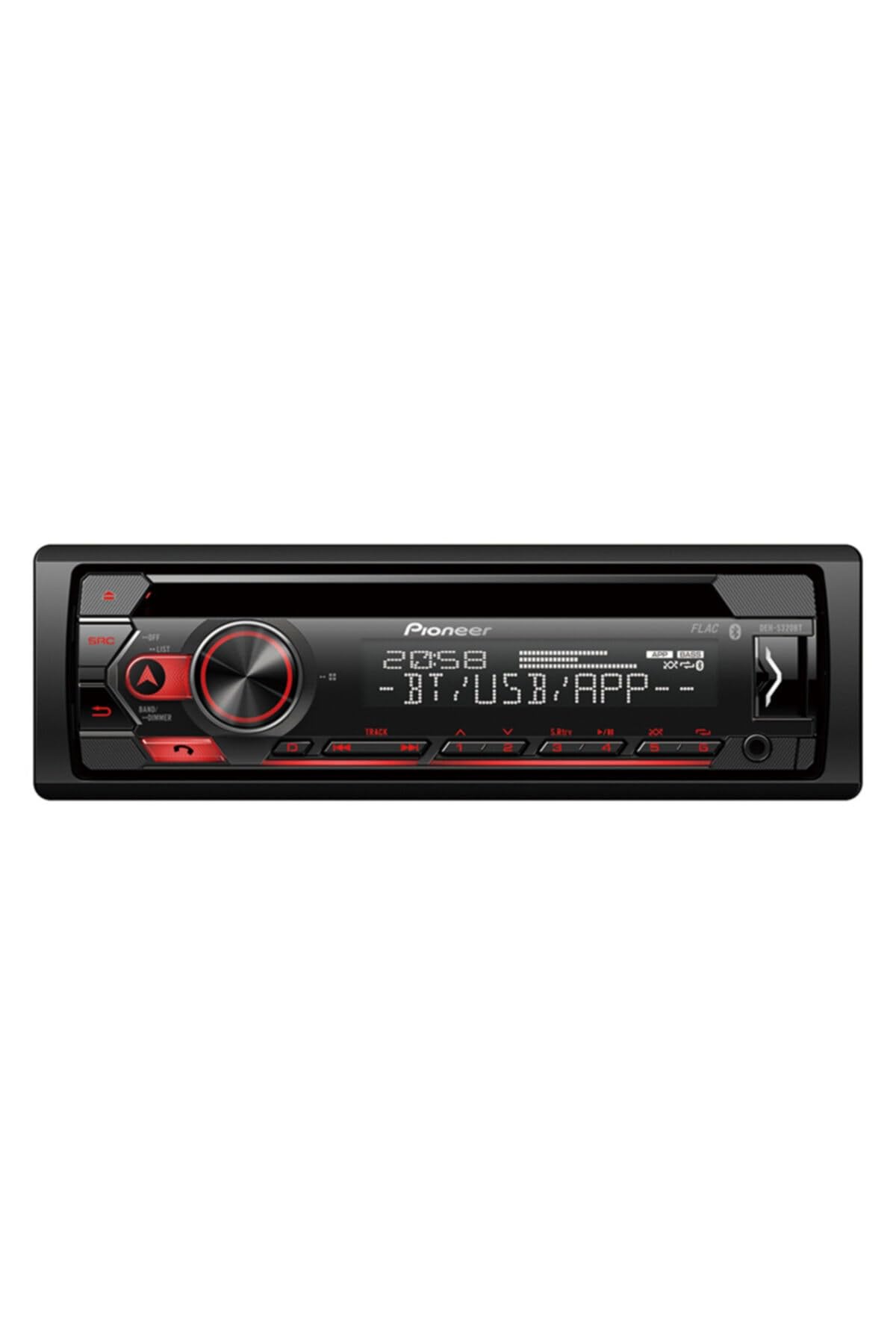Pioneer DEH-S320BT 1-DIN Autoradio CD Bluetooth rot
