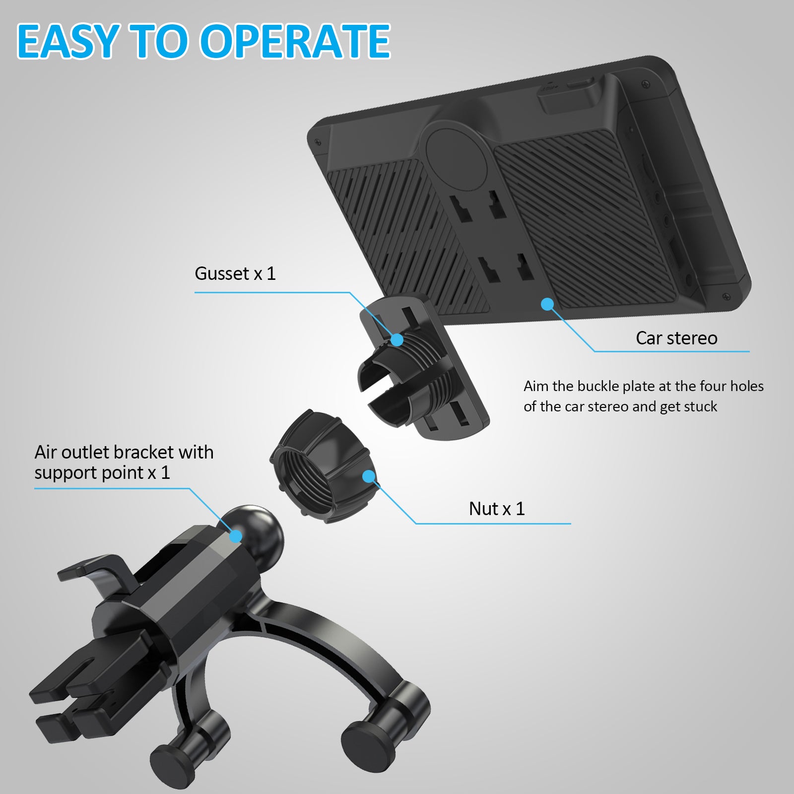 Carpuride Accessories Air Outlet Bracket Lüftungshalterung Auto