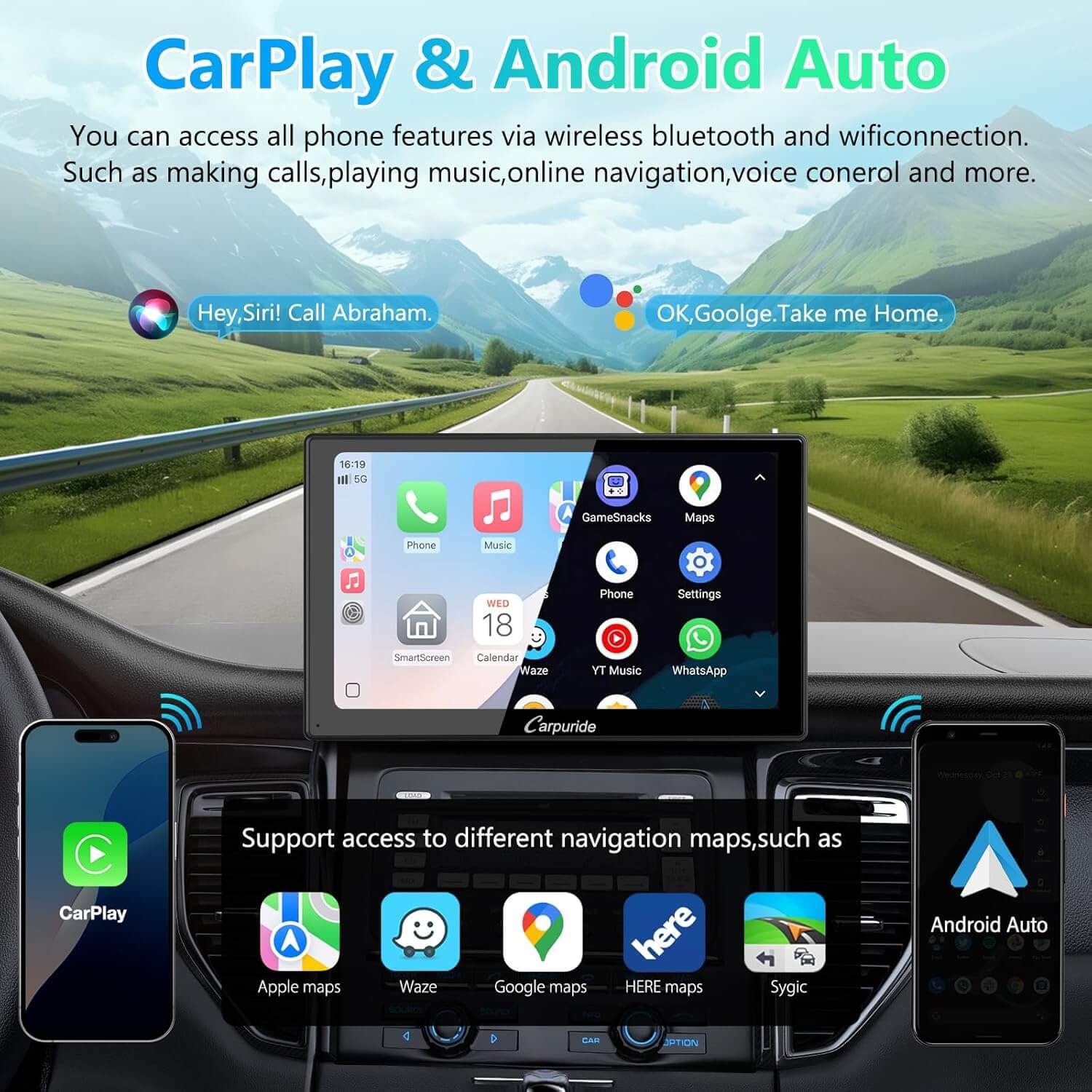 Carpuride V9 Autoradio 9 Zoll CarPlay Android Auto
