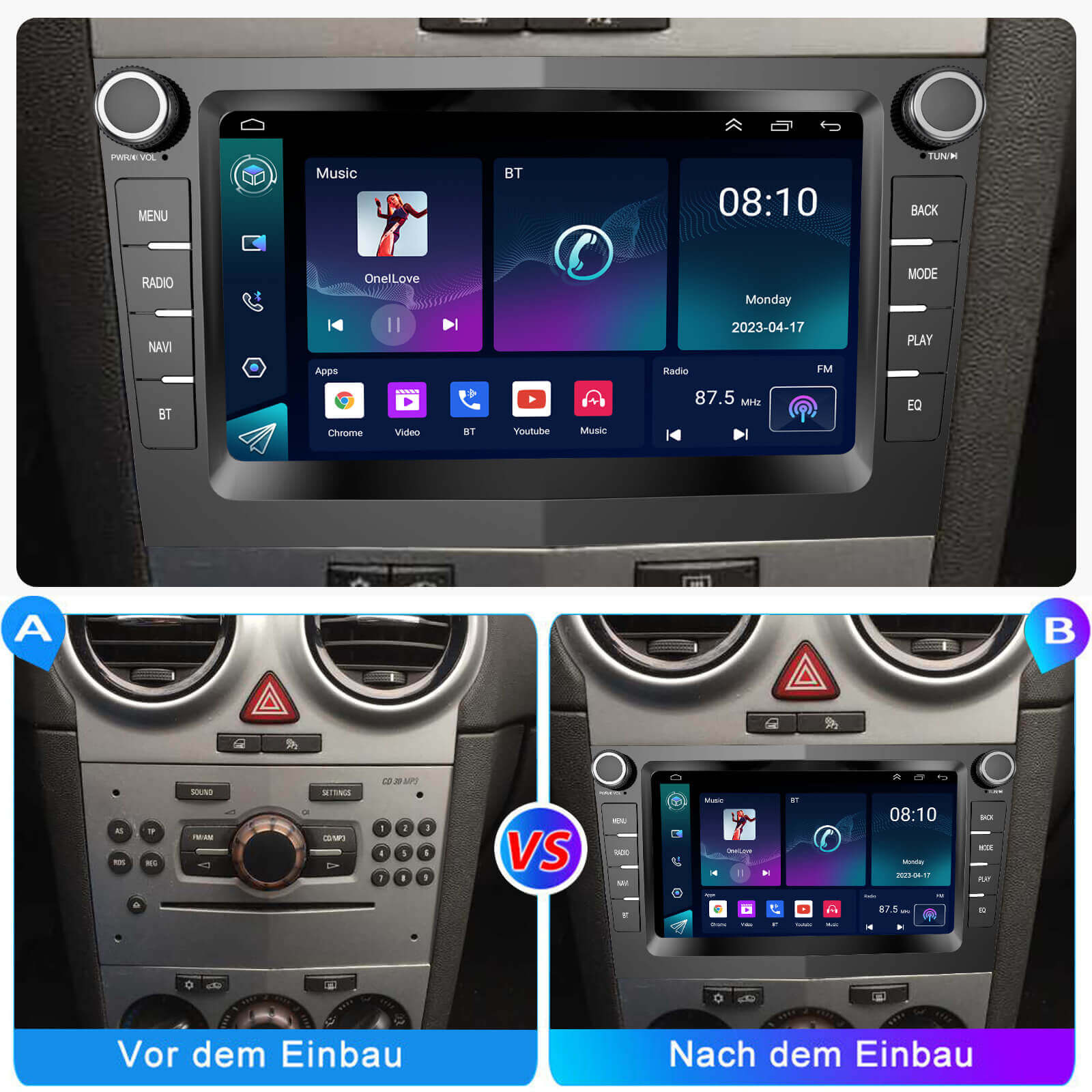 ESSGOO Car Stereo AZ0001 Autoradio 7 Zoll für Opel Android 15
