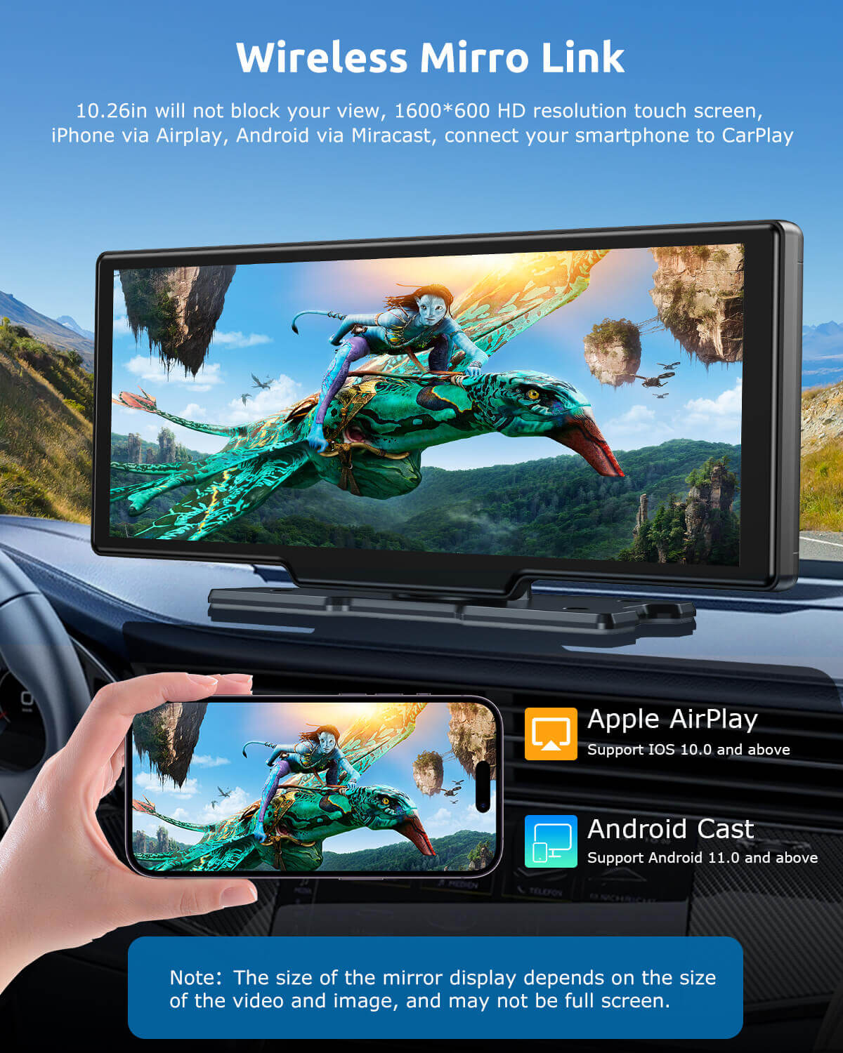 ESSGOO Dash Cam CarPlay 1026SCP CarPlay-Display 10,26 Zoll