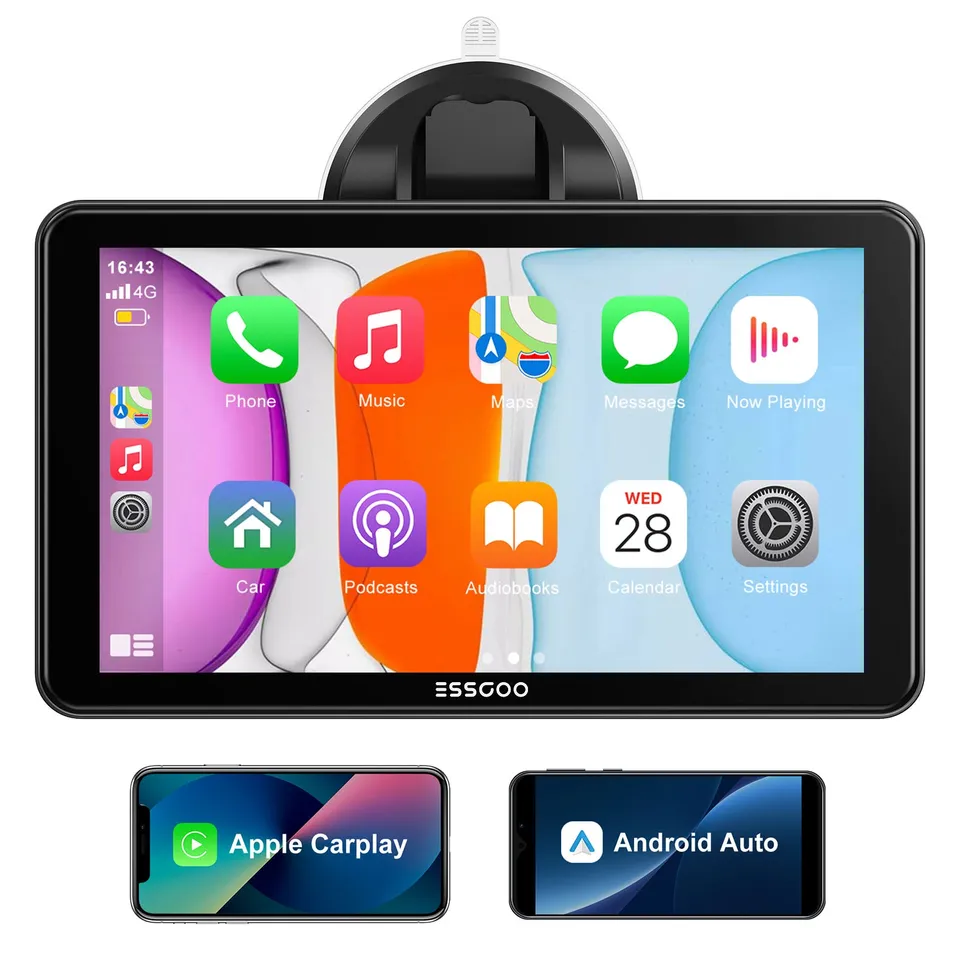 ESSGOO Portable CarPlay Display 7 Zoll Touchscreen AUX