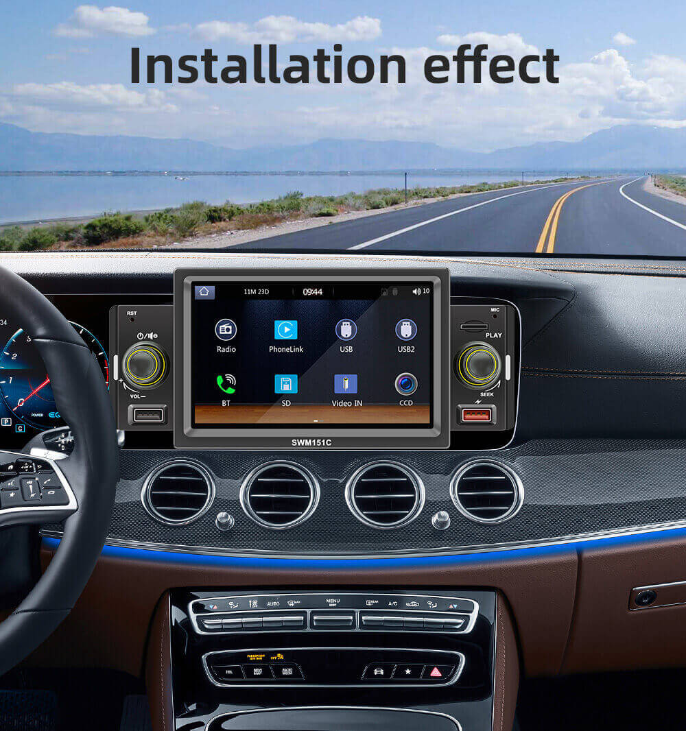 ESSGOO Car Stereo SWM151C 1-DIN Autoradio 5-Zoll CarPlay