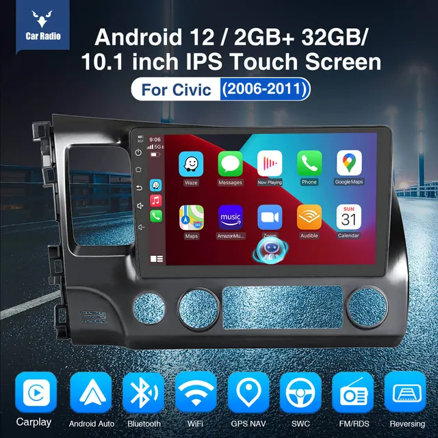 ESSGOO Car Stereo Civic Autoradio 10 Zoll Standard