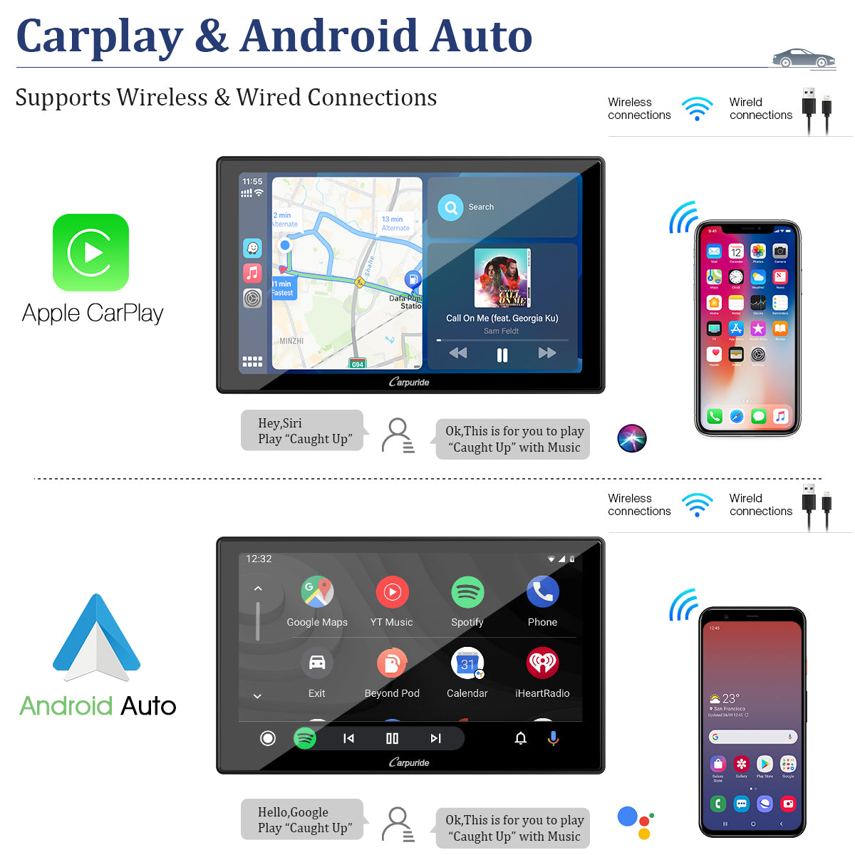 Carpuride Car Smart Stereo YT09S Autoradio 9-Zoll CarPlay