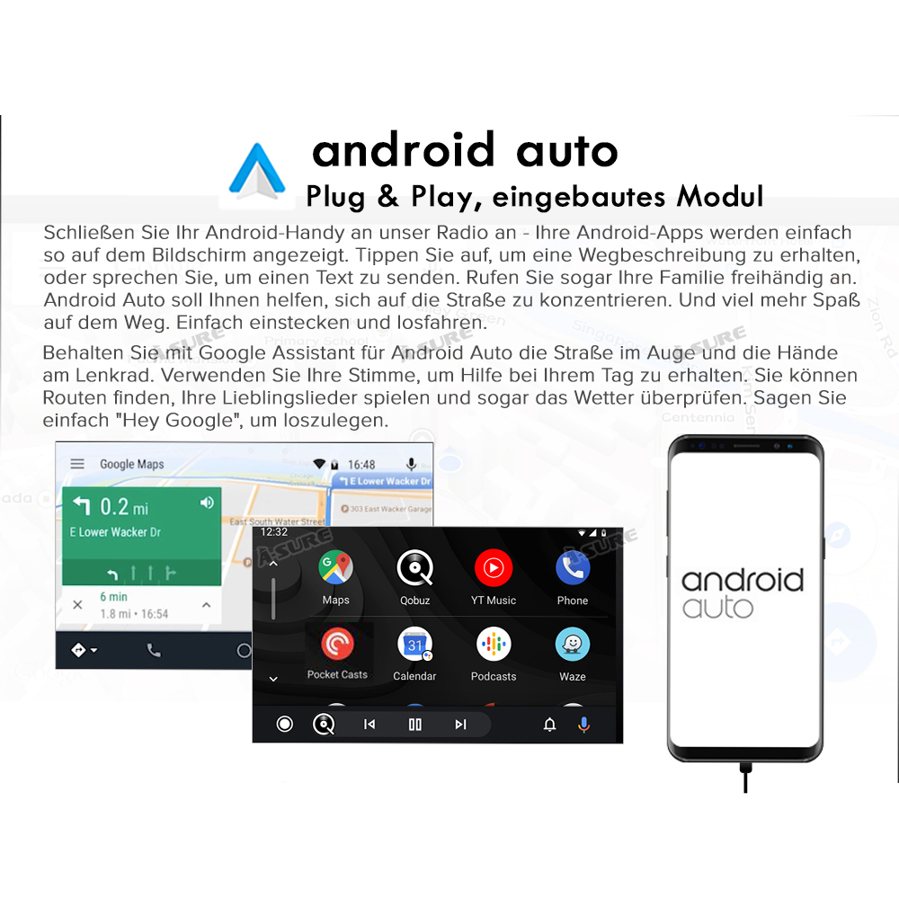 A-Sure GPS Autoradio Mercedes W169 W245 Vito Crafter CarPlay