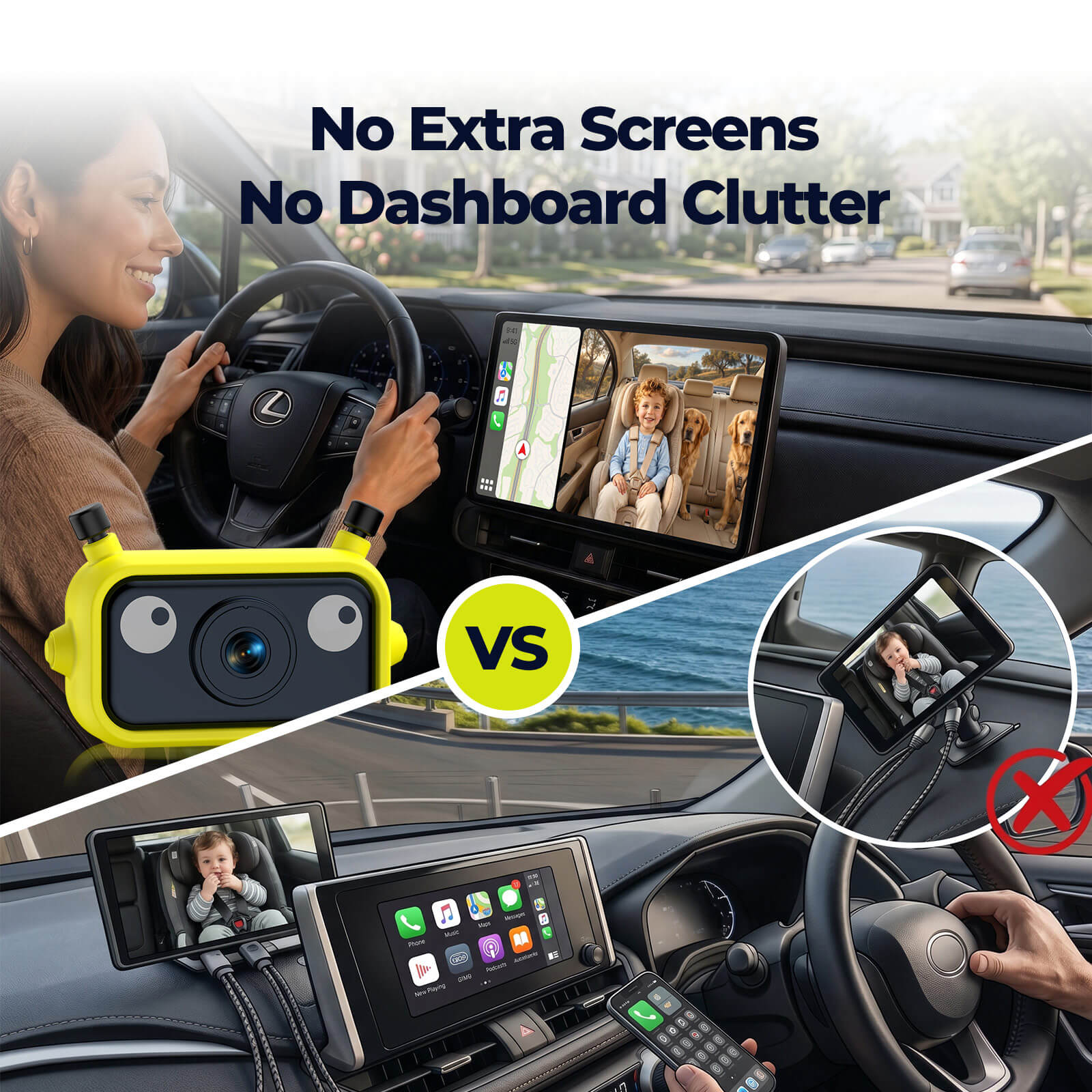 LAMTTO Carplay RC38 Babykamera Auto Wireless-Adapter 1080P