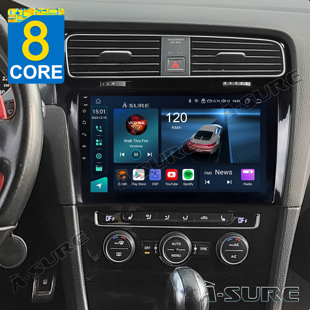 A-Sure Autoradio für VW Golf 7 4+64GB Android 13 CarPlay