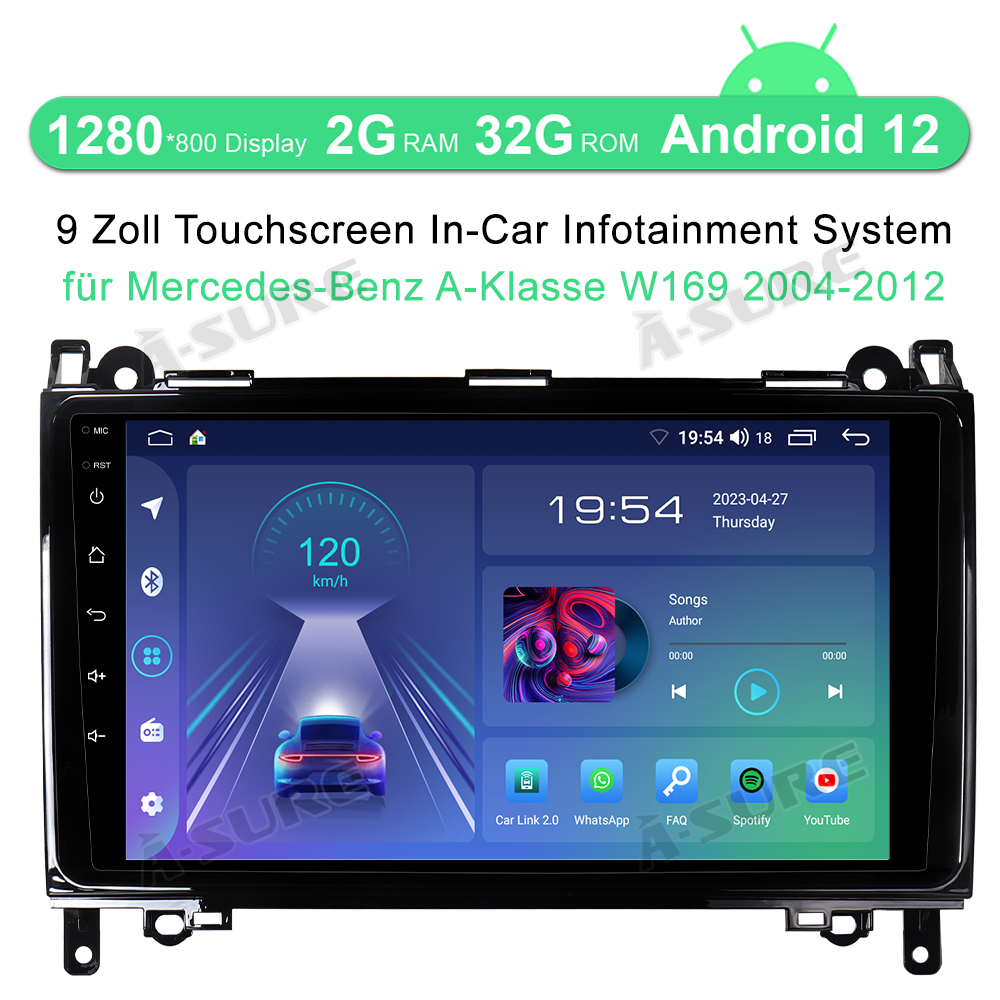 A-Sure GPS car radios 9 Zoll 2+32GB Autoradio Sprinter Vito W906