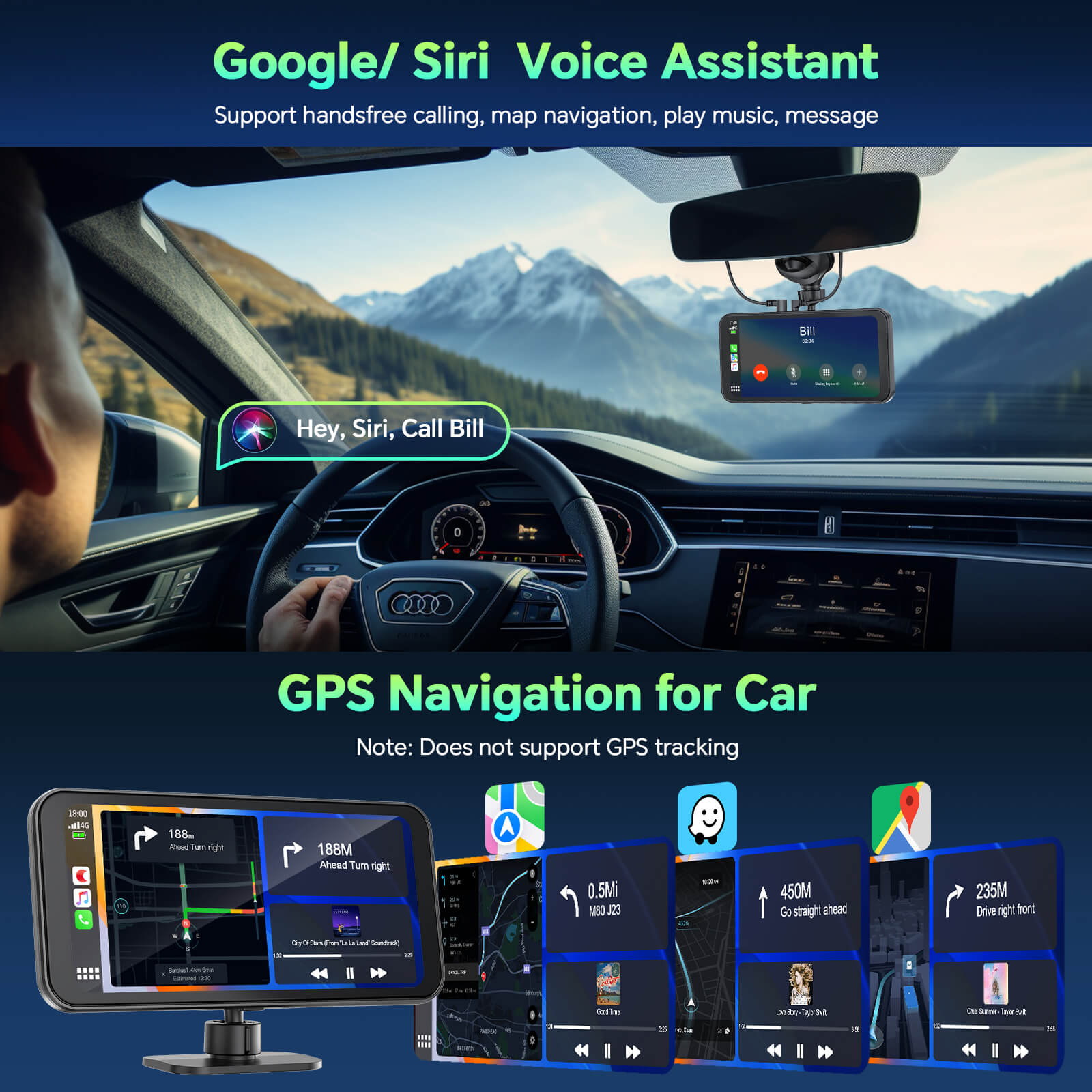 LAMTTO RC11 CarPlay Display 6,25 Zoll 4K Dashcam