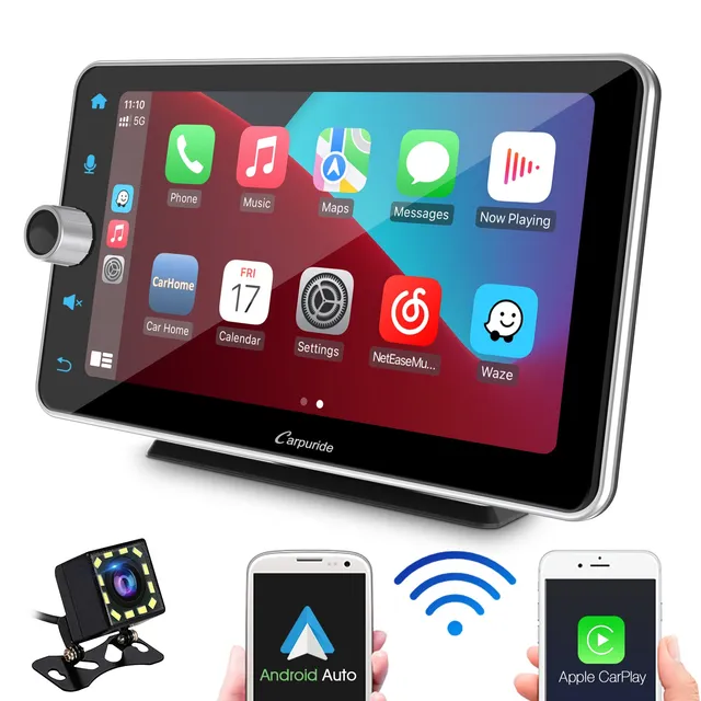 Carpuride Car Smart Stereo W706 Display 7 Zoll Silber mit Rückfahrkamera