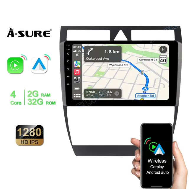 A-Sure GPS Autoradio Audi A6 C5 1997-2004 Android DSP CarPlay